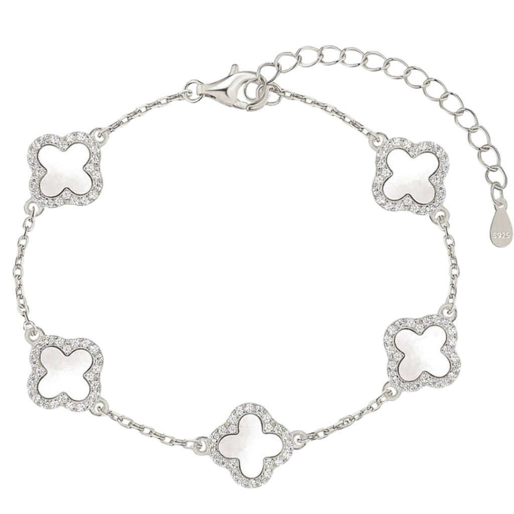 Sterling-Silver-Clover-Bracelet-with-diamonds